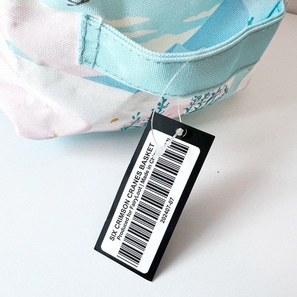 Fairyloot Six Crimson Cranes Storage Basket Fabric Collapsible - Picture 2 of 4